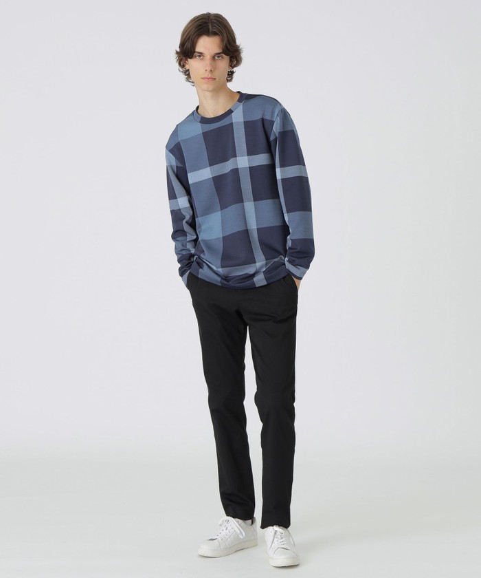 デニムライククレストブリッジチェックカットソー(506648512)｜HANKYU