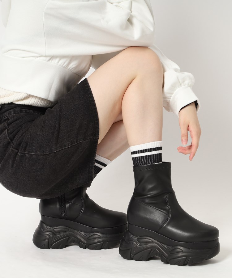 エスペランサ] スニーカーソールニットショートブーツ エスペランサ