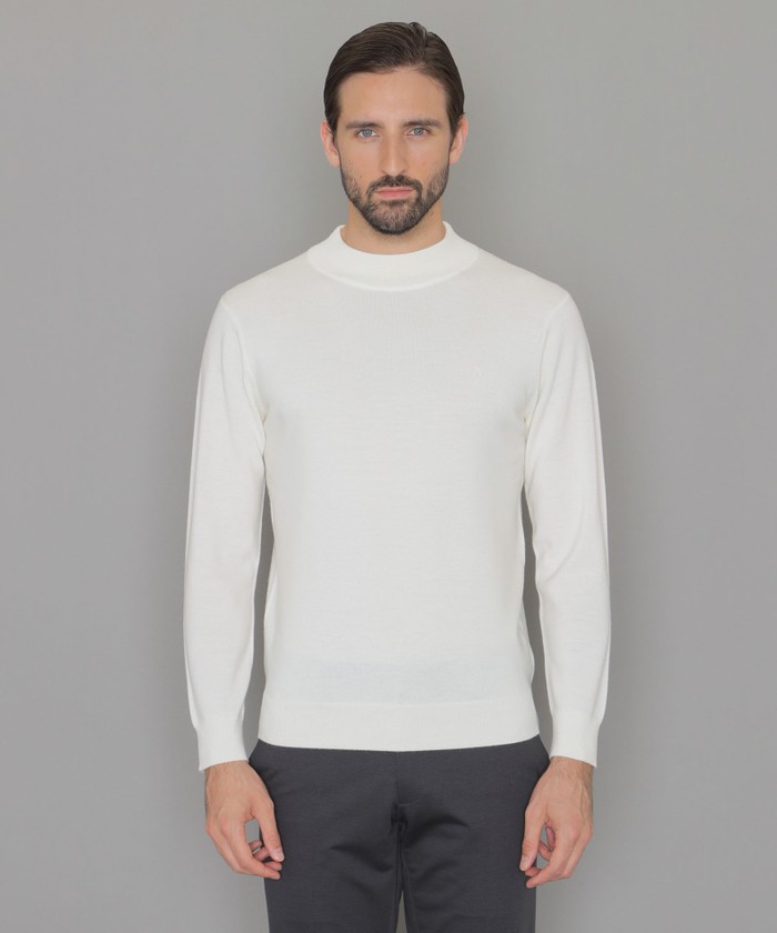 WEB・一部店舗限定】ハイゲージ天竺モックネックニット(506674635