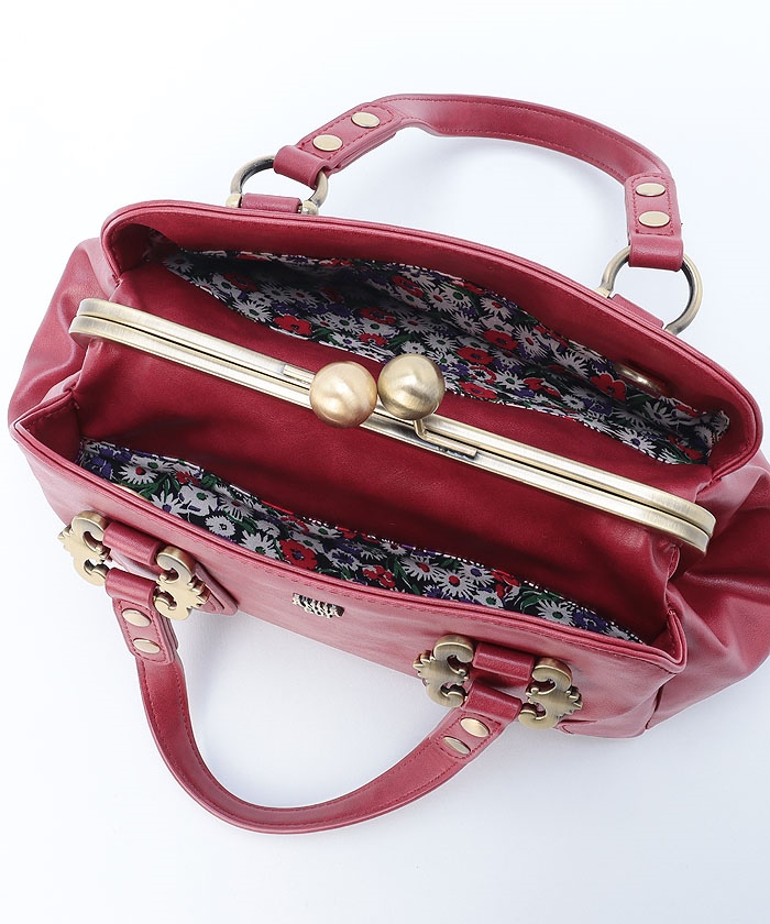 ANNA SUI★ディディオン　2Way(ハンド&ショルダー)　がま口バッグ　赤 ANNA SUI☆ディディオン 2Way(ハンド&ショルダー) がま口バッグ 赤