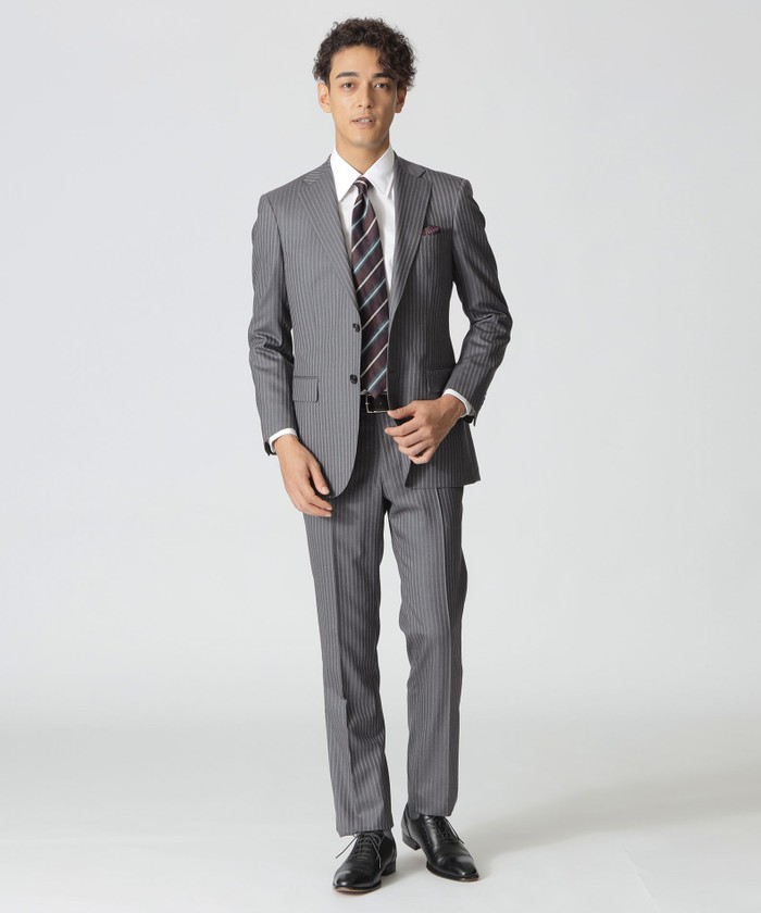 EASTGATE MODEL」 ライトグレーストライプ柄スーツ(506841700)｜HANKYU