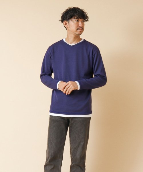 NOLLEY’S goodman(ノーリーズグッドマン)/《2点セット》SIX FUNCTION ボーダーVネックニット（ロンT付き）24AW/img38