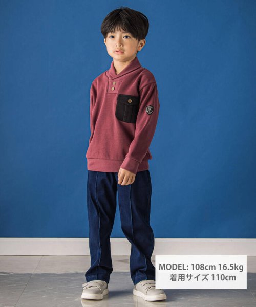 BeBe Petits Pois Vert(ベベ プチ ポワ ヴェール)/【店舗限定】フロントタックボンディングデニムパンツ(95~150cm)/img02