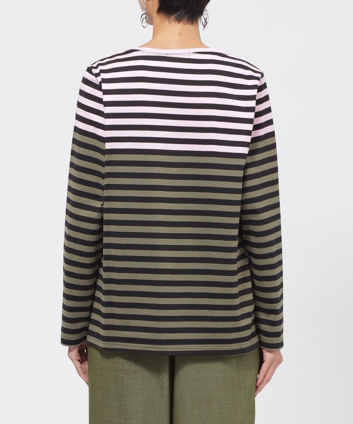 tシャツ 「L」「カタログ掲載品」「ウォッシャブル」シルケットコットンボーダープルオーバーカットソー レディース L】【カタログ掲載品】【ウォッシャブル】シルケットコットン