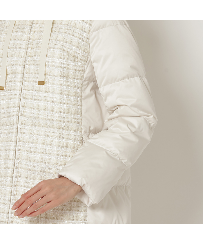 ローズティアラ　バンビーナツイード切替　ダウンコート ローズティアラ RoseTiara バンビーナツイード切替ダウンコート