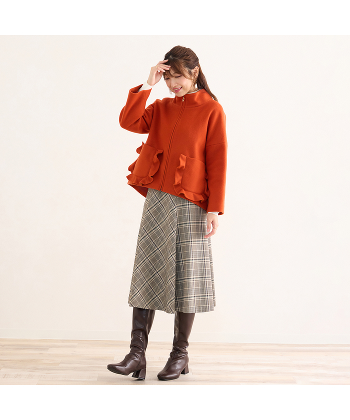 ローズティアラ RoseTiara フリルポケットコクーンコート(506865431