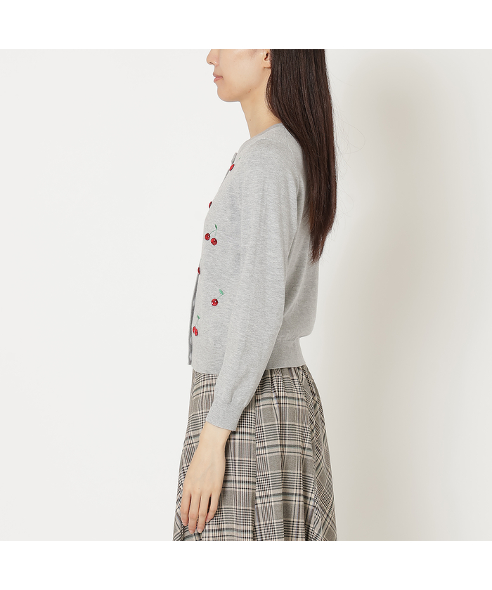 サクランボ刺繍ニットカーディガン(506865433)|阪急百貨店公式 サクランボ刺繍ニットカーディガン(506865433)|阪急百貨店公式