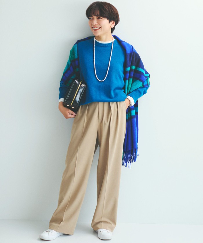 Oggi2月号掲載/洗える】ピュアカシミヤ クルーネック ニット(506875078