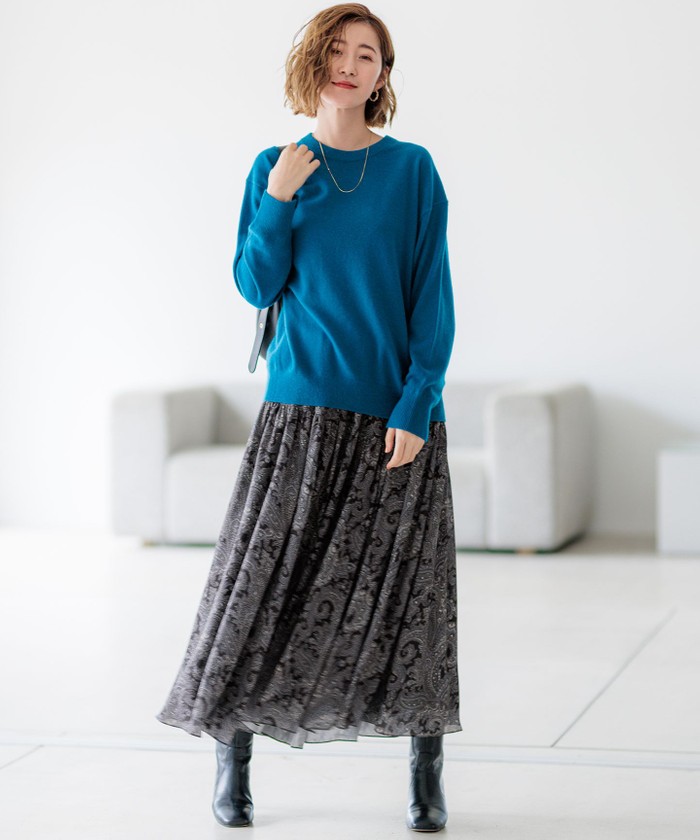 Oggi2月号掲載/洗える】ピュアカシミヤ クルーネック ニット(506875078