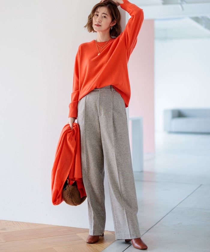 Oggi2月号掲載/洗える】ピュアカシミヤ クルーネック ニット(506875078