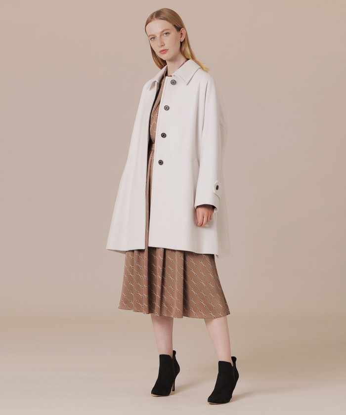 L】【ROSLEY/ロズリー】ファインウールメルトンステンカラーコート