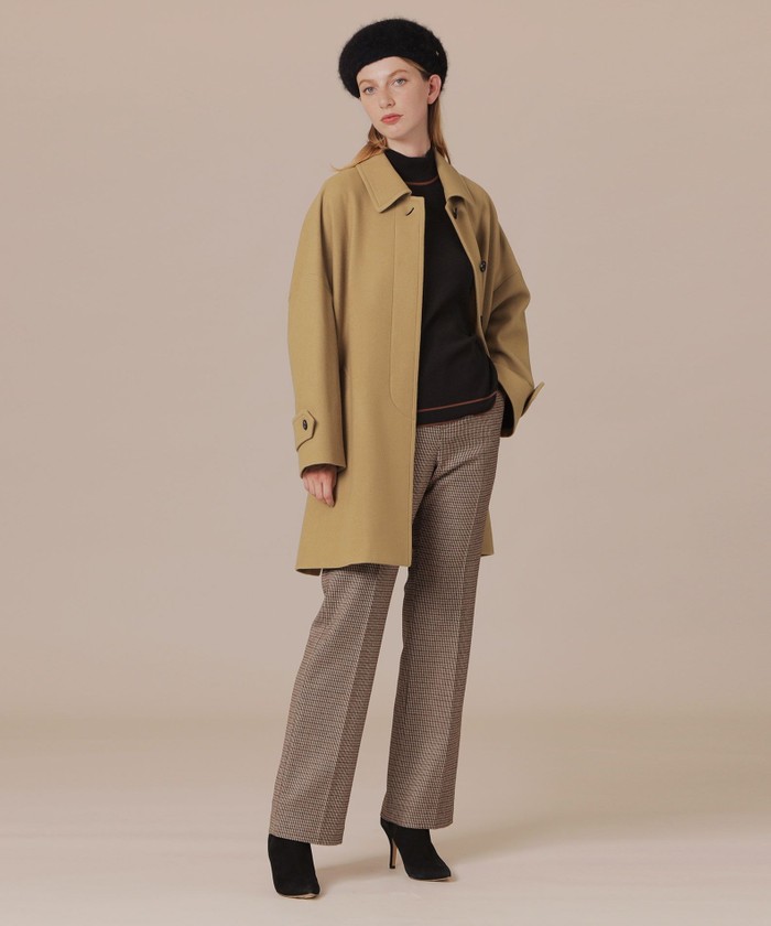 L】【ROSLEY/ロズリー】ファインウールメルトンステンカラーコート