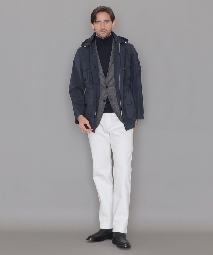 来週まで！【BERWICK】3レイヤーポリエステルフーデットブルゾン　カーキ WEB・一部店舗限定】【BERWICK】3レイヤーポリエステル