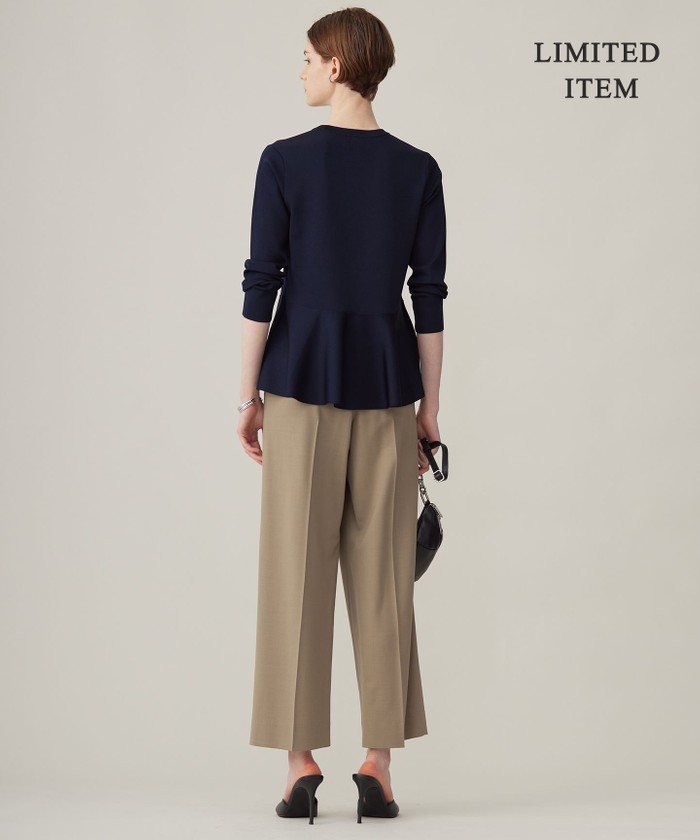 【WEB限定・洗える】シンセティックヤーンスムース ペプラムニット WEB限定・洗える】シンセティックヤーンスムース ペプラムニット