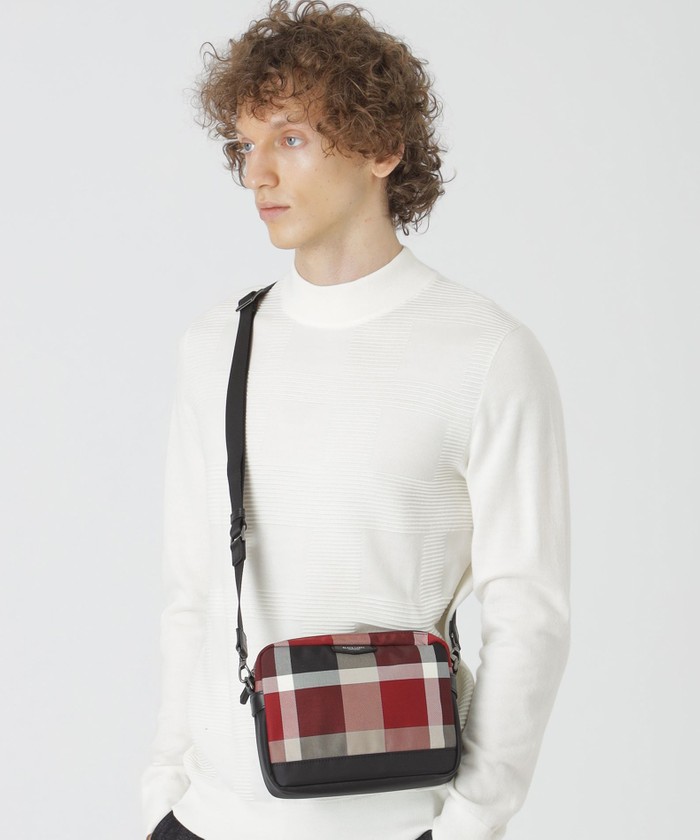ナイロンオックスクレストブリッジチェックミニショルダーバッグ