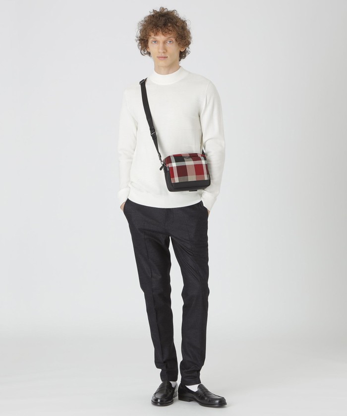 ナイロンオックスクレストブリッジチェックミニショルダーバッグ