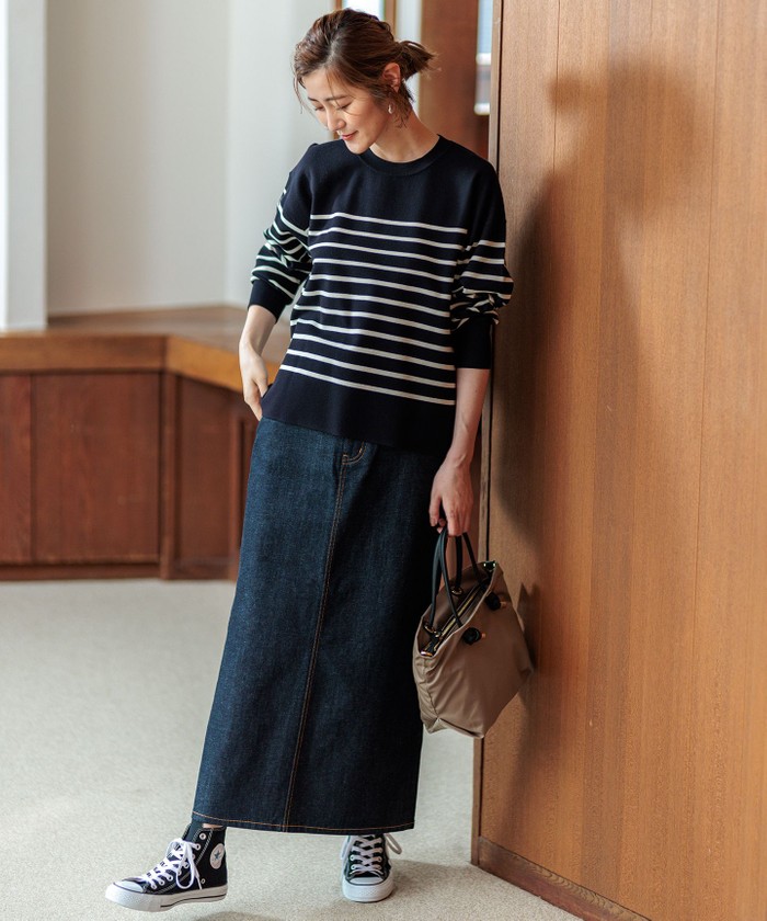 洗える】ヴィスコースストレッチ ミラノリブ ニット(506871044)｜阪急