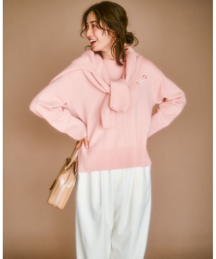 洗える】カシミヤブレンド クルーネック ニット(506882841)｜阪急