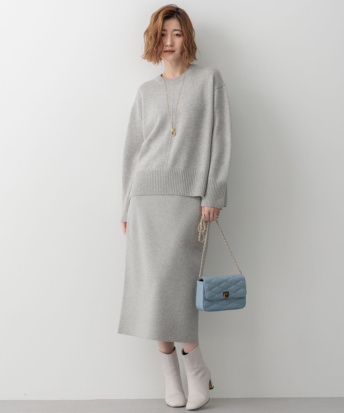 洗える】カシミヤブレンド クルーネック ニット(506882841)｜阪急