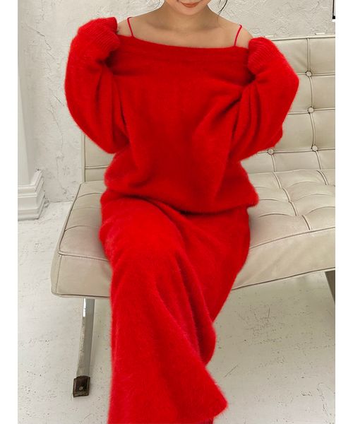 スナイデル 2024AW フォックスカシミヤオフショルプルオーバー
