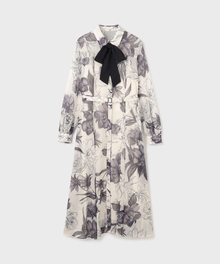 リボン付ロゴフラワープリントワンピース(506874560)｜阪急百貨店公式