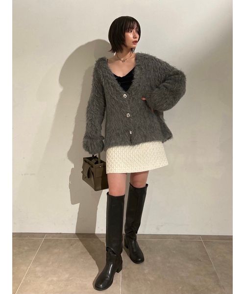 ダブルフェイスシャギーカーディガン(506923149)｜阪急百貨店