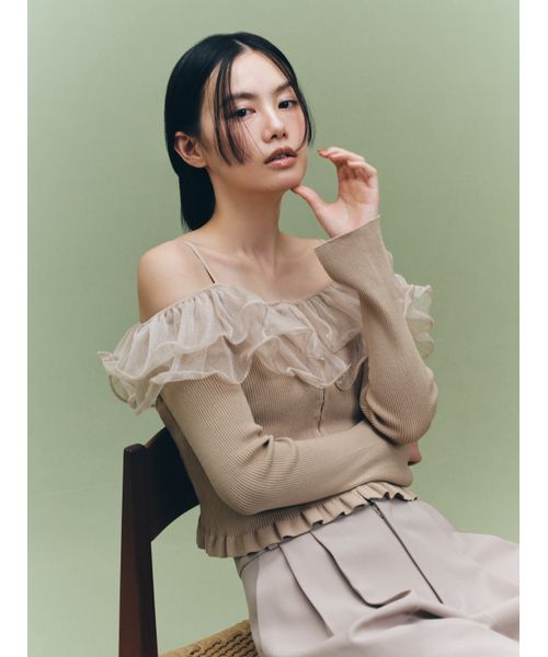 ラッフルオフショルニット【WEB限定カラーあり】(506923155