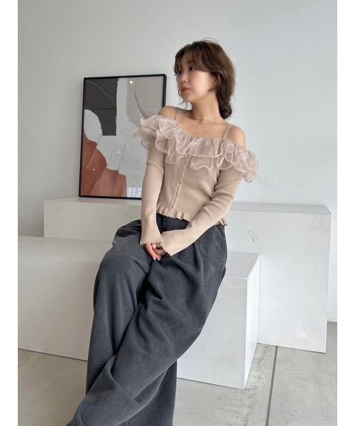 ラッフルオフショルニット【WEB限定カラーあり】(506923155