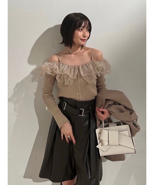 専用ラッフルオフショルニット ラッフルオフショルニット【WEB限定カラーあり】(506923155