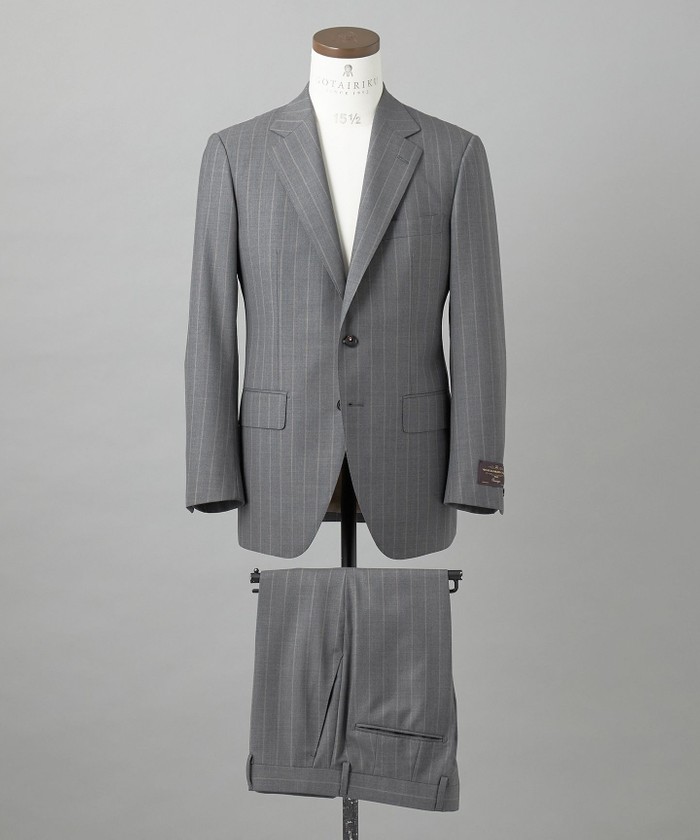 CANONICO/カノニコ】 リベンジ 150's 通年スーツ（グレー×ストラ