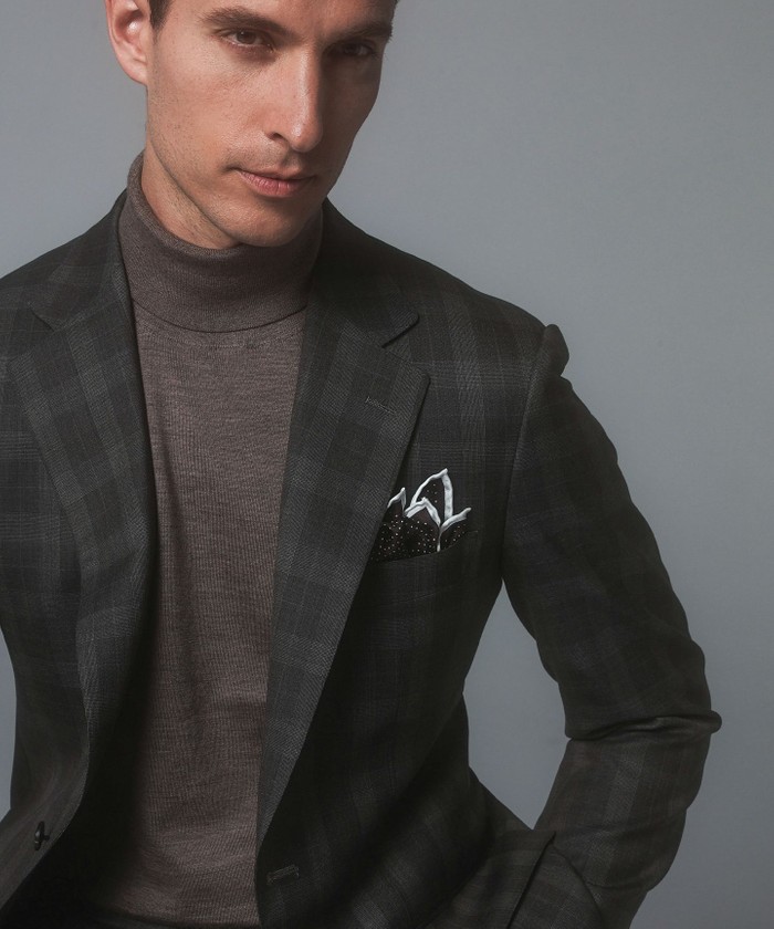 CANONICO/カノニコ】 リベンジ 150's 通年スーツ（ブラウン×チェ