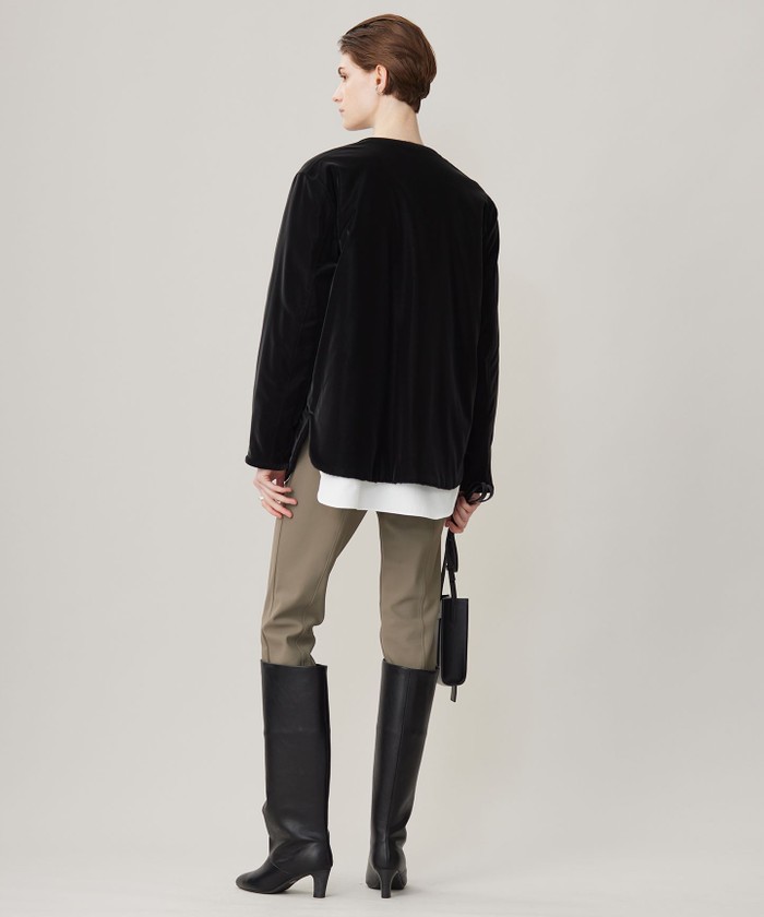 リバーシブル着用可能】 ラミネートパイルキルト ミドル丈コート