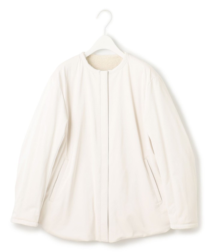 リバーシブル着用可能】 ラミネートパイルキルト ミドル丈コート