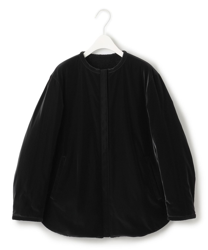 リバーシブル着用可能】 ラミネートパイルキルト ミドル丈コート