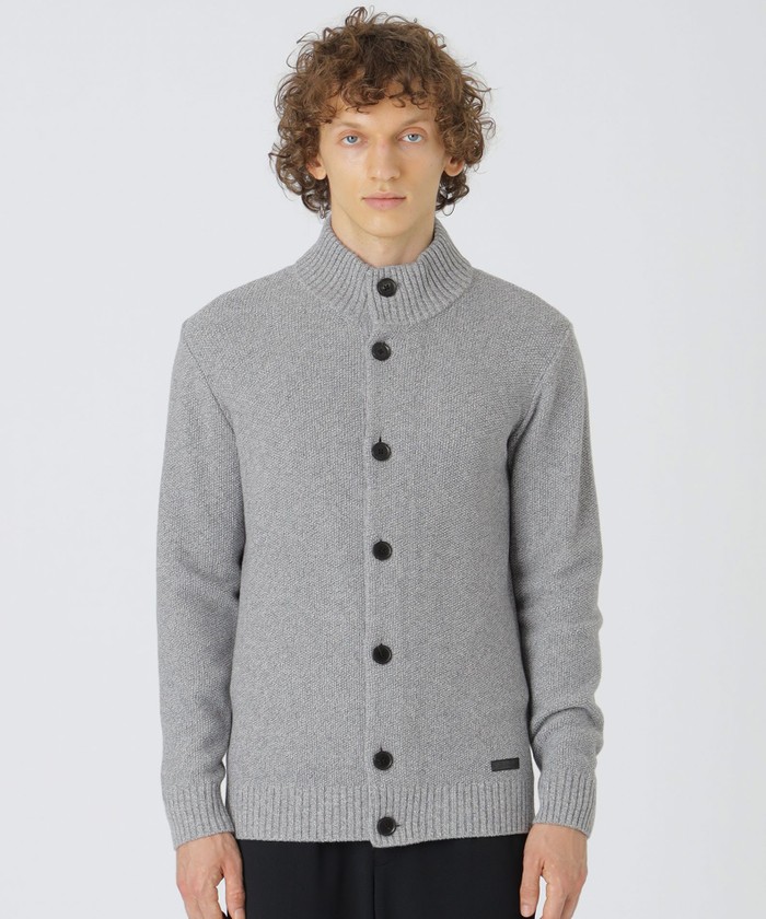クレストブリッジチェックハイネックカーディガン(506873931)｜HANKYU