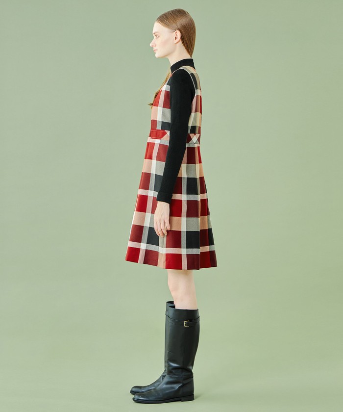 WEB限定】クレストブリッジチェッククロッシングビエラニットコンビ