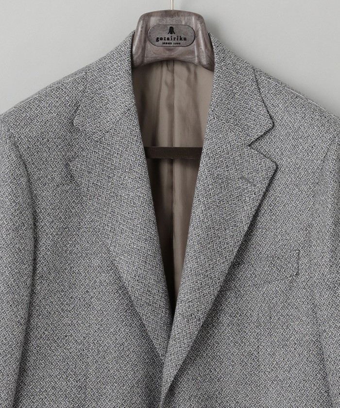 DELFINO】ナポリジオメトリックツイード ジャケット_グレー(506945130