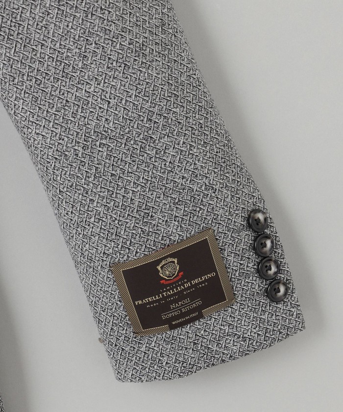 DELFINO】ナポリジオメトリックツイード ジャケット_グレー(506945130