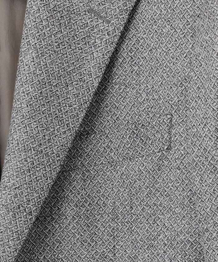 DELFINO】ナポリジオメトリックツイード ジャケット_グレー(506945130