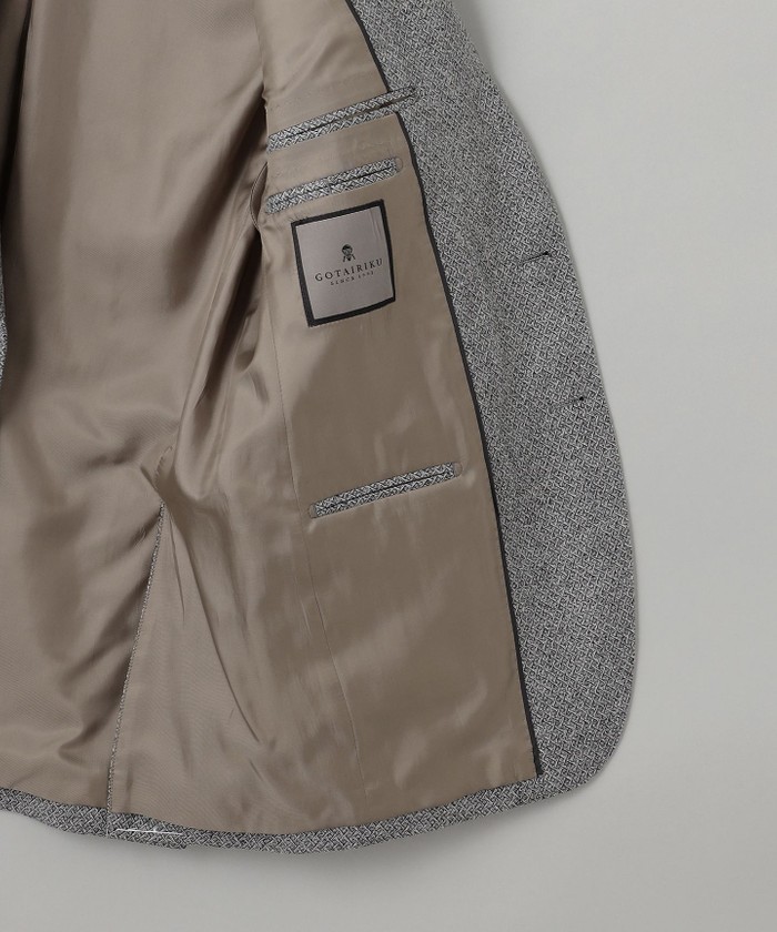 DELFINO】ナポリジオメトリックツイード ジャケット_グレー(506945130