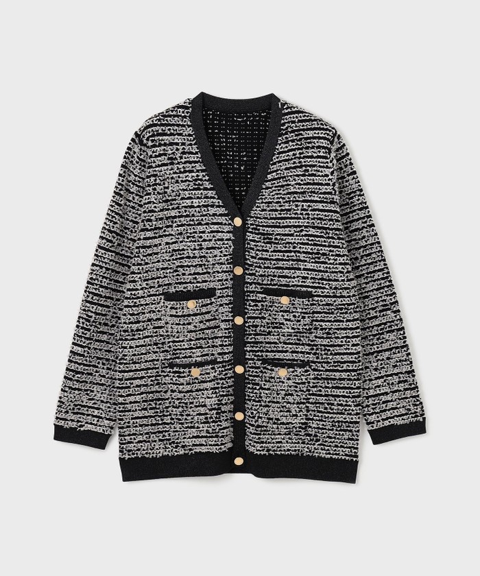 ツイードバイカラーニットカーディガン(506882095)｜阪急百貨店公式