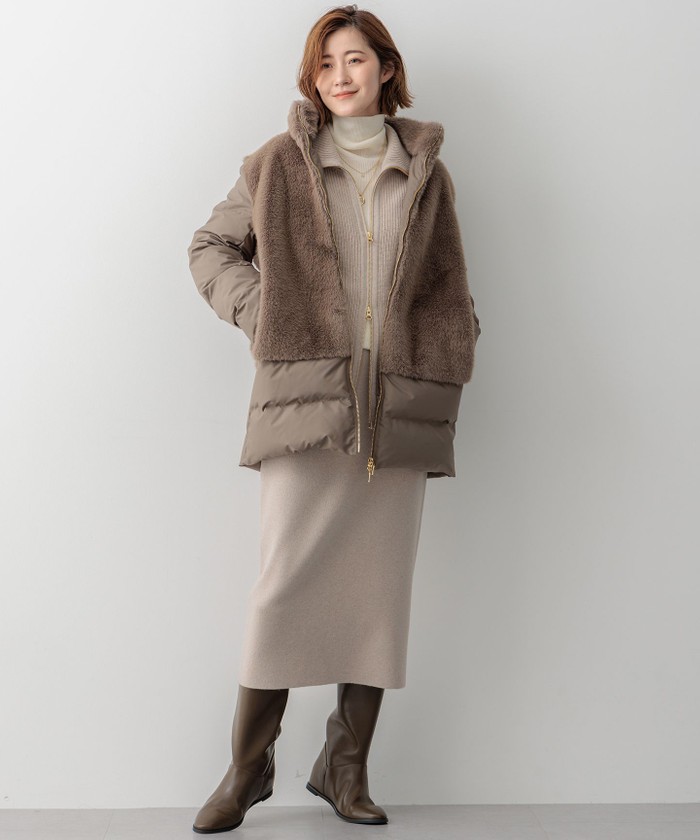 23区カシミヤブランドニットアップブルゾン 洗える】カシミヤブレンド ジップアップ ニットブルゾン