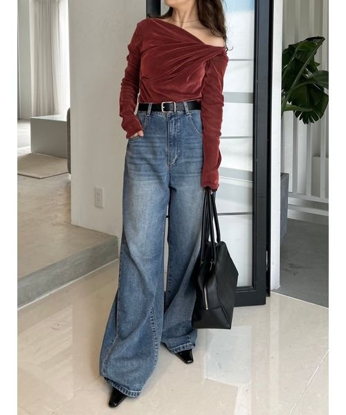 アシメデコルテフロッキーチュールトップス(506972083)｜阪急百貨店  