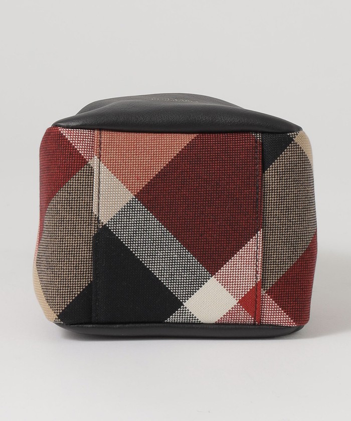 一部店舗限定】レザーコンビクレストブリッジチェックキャンバスミニ