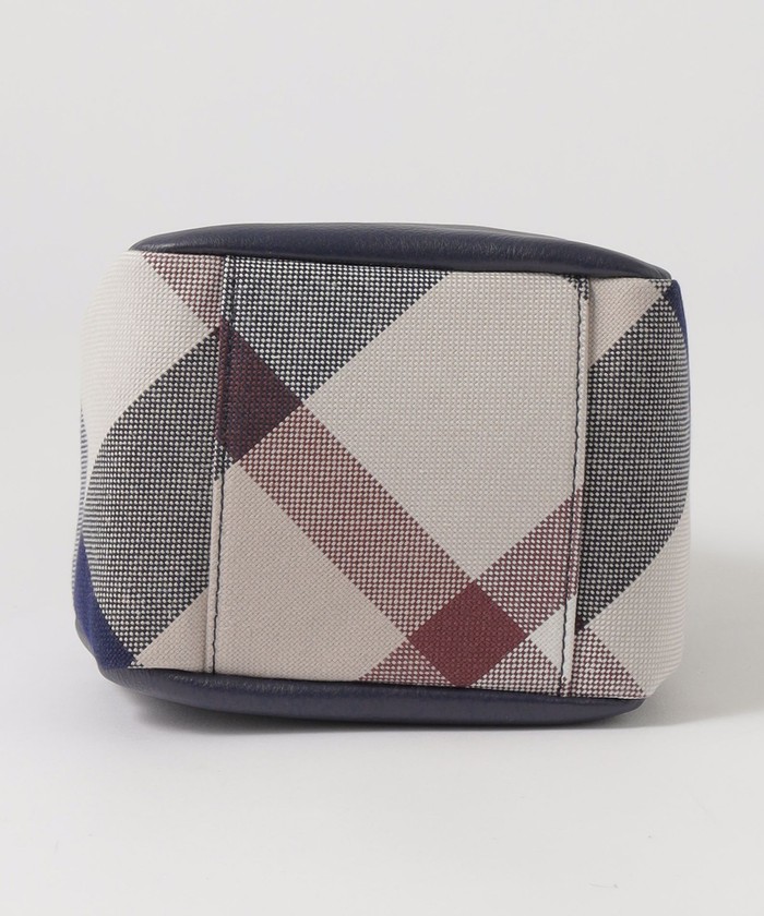 一部店舗限定】レザーコンビクレストブリッジチェックキャンバスミニ