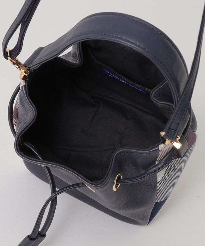 一部店舗限定】レザーコンビクレストブリッジチェックキャンバスミニ