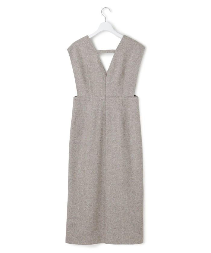 シルクネップヘリンボーン オールインワン ワンピース(506982744