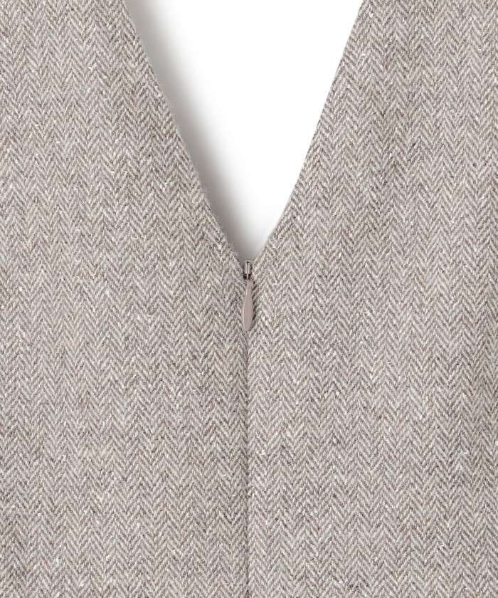 シルクネップヘリンボーン オールインワン ワンピース(506982744