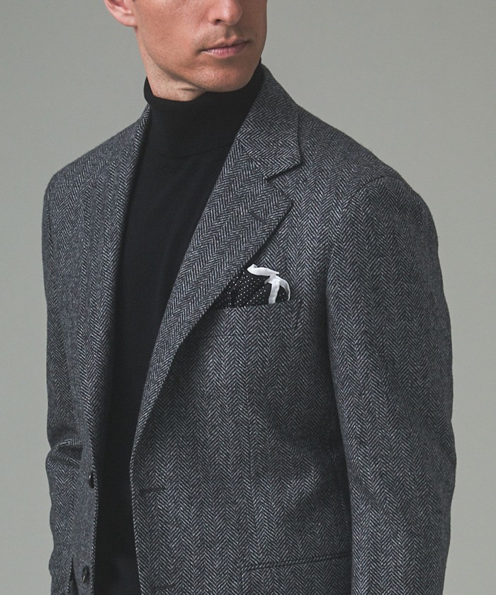 尾州】カシミヤブレンド定番ヘリンボーン ジャケット(506989119