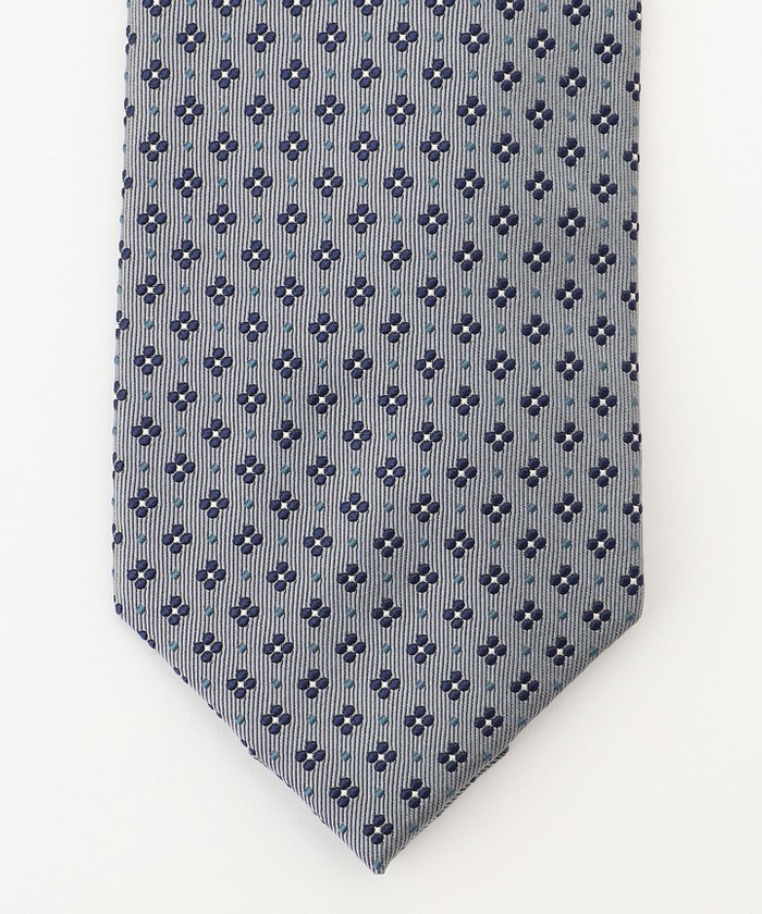 新品タグ付き☆希少☆ゼニア☆ネクタイ☆グリーン☆チェック柄☆リネン☆466 VINTAGE JACQUARD COLLECTION】小紋柄 ネクタイ(507011090